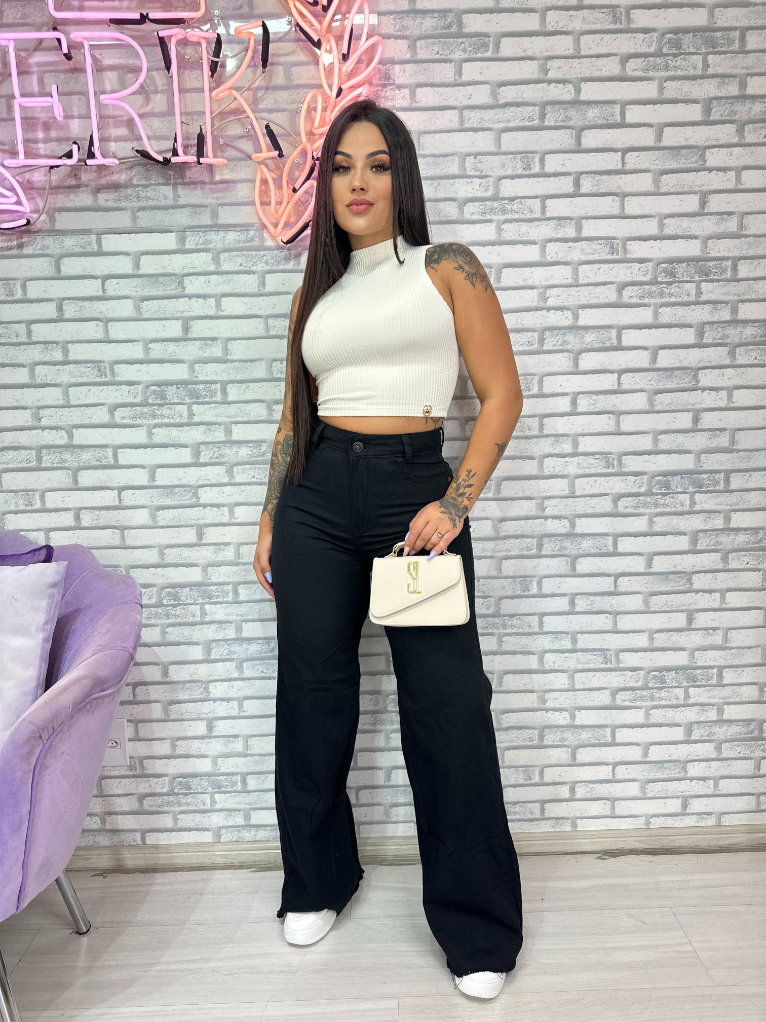 CALÇA WIDE LEG MAIS ESTILOSA BLACK 01